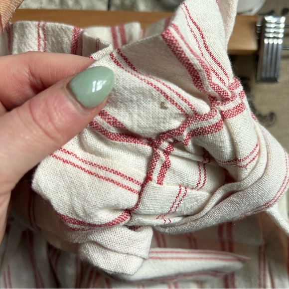 Zara High Waisted Red and White Striped Midi Wrap Skirt - Picture 11 of 11